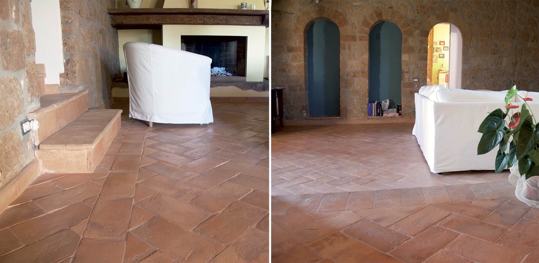 Pavimenti in cotto rettangolari